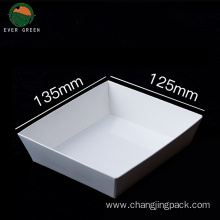 Disposable white/brown kraft paper food packaging tray